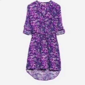 41 hawthorn stitch fix purple  Jacquelyn shirt dress size small pockets elastic
